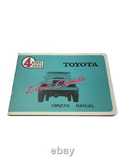 1965-66 Toyota FJ40 Landcruiser NOS Owners Manual New Old Stock Rare Never Used