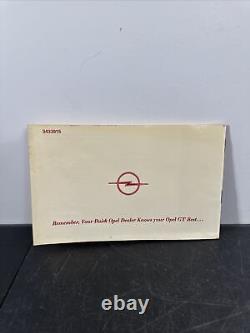 1969 Opel Gt Rare New Old Stock Owners Manual