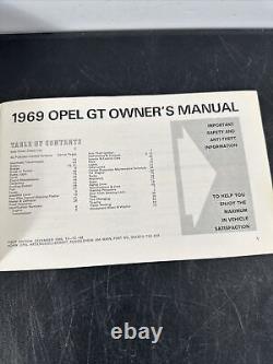 1969 Opel Gt Rare New Old Stock Owners Manual