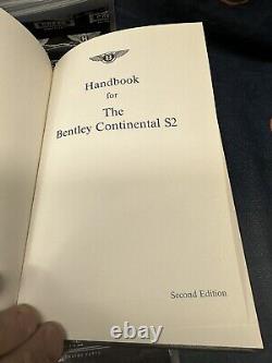 Bentley Continental S2 Owners Handbook Manual Hardback Nos 2nd Edition 1991