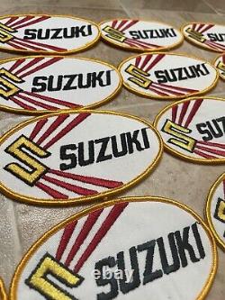 LOT OF 25 Vintage 70s SUZUKI Motorcycle Racing Dealer Sew On Oval Patch NOS