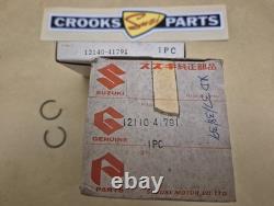 NOS 12110-41791 & 12140-41791 RM370 +. 75mm Genuine Suzuki Piston & Ring Set