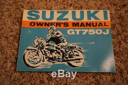 NOS 1972 Suzuki GT750 Owner's Manual, GT750J