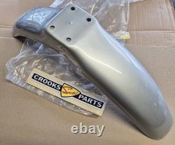 NOS 53111-46401-13L RM50 / DS80 C 1978 Genuine Suzuki Silver Front Mudguard