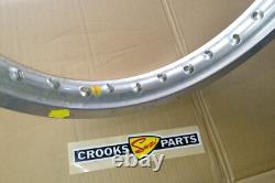 NOS 65311-20510 1983 RM80HD 18 x 1.85 Genuine Suzuki Silver Ally Rear Wheel Rim