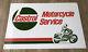 Nos Original Castrol Motorcycle Service Sign Kawasaki Honda Suzuki 24x16