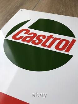 NOS Original Castrol Motorcycle Service Sign Kawasaki Honda Suzuki 24x16