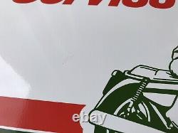 NOS Original Castrol Motorcycle Service Sign Kawasaki Honda Suzuki 24x16