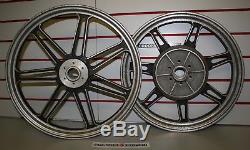 NOS pair of English Made Campbray Mag Alloy Wheels for Suzuki GT750, Kettle, Wat