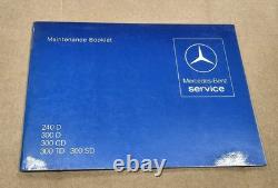 New Old Stock 1980 Mercedes W123 W116 Maintenance Service Booklet 300D 300SD
