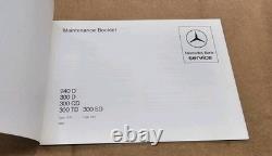 New Old Stock 1980 Mercedes W123 W116 Maintenance Service Booklet 300D 300SD
