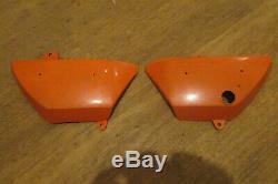 Nos Suzuki 1971 1976 Ts125 Tc125 R/h L/h Pair Side Panels Covers Enduro Orange