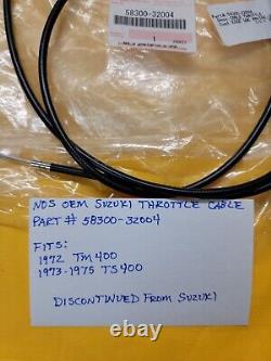 Nos Suzuki Throttle Cable, (58300-32004) 1972 Tm 400, 1973-1975 Ts 400