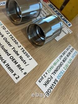 SUZUKI 1970-1972 TS250 SAVAGE NOS ORIGINAL FORK OUTER TUBE NUT 51150-16412 x 2