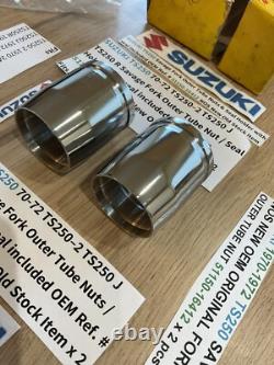 SUZUKI 1970-1972 TS250 SAVAGE NOS ORIGINAL FORK OUTER TUBE NUT 51150-16412 x 2