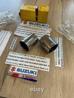 SUZUKI 1970-1972 TS250 SAVAGE NOS ORIGINAL FORK OUTER TUBE NUT 51150-16412 x 2 SUZUKI 1970-1972 TS250 SAVAGE NOS ORIGINAL FORK OUTER TUBE NUT 51150-16412 x 2