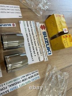 SUZUKI 1970-1972 TS250 SAVAGE NOS ORIGINAL FORK OUTER TUBE NUT 51150-16412 x 2