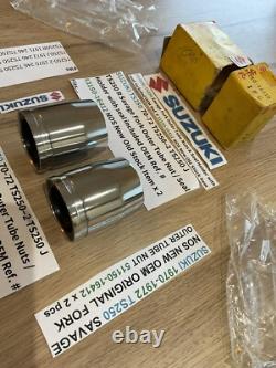 SUZUKI 1970-1972 TS250 SAVAGE NOS ORIGINAL FORK OUTER TUBE NUT 51150-16412 x 2 SUZUKI 1970-1972 TS250 SAVAGE NOS ORIGINAL FORK OUTER TUBE NUT 51150-16412 x 2