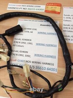 SUZUKI GS400 NOS FULL WIRING LOOM HARNESS PT NO 36610-44000 s/s 36610-44001 NEW