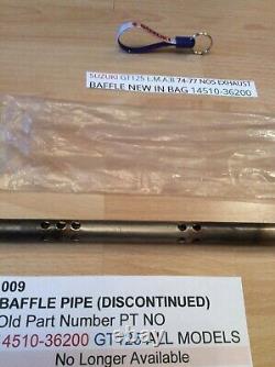 SUZUKI GT125 L. M. A. B 74-77 NOS EXHAUST BAFFLE NEW IN BAG 14510-36200 obsolete SUZUKI GT125 L. M. A. B 74-77 NOS EXHAUST BAFFLE NEW IN BAG 14510-36200 obsolete