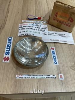 SUZUKI GT125 NOS HEADLIGHT HEAD LAMP LENS STANLEY 6.0789 pt no 35121-36020 NEW