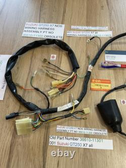 SUZUKI GT250 X7 NOS WIRING HARNESS 36610-11300 36610-11301 36610-11302 new + tag