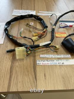 SUZUKI GT250 X7 NOS WIRING HARNESS 36610-11300 36610-11301 36610-11302 new + tag