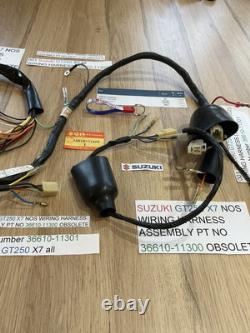 SUZUKI GT250 X7 NOS WIRING HARNESS 36610-11300 36610-11301 36610-11302 new + tag