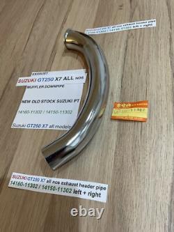 SUZUKI GT250 X7 all nos exhaust header pipe 14160-11302 / 14150-11302 left + rig