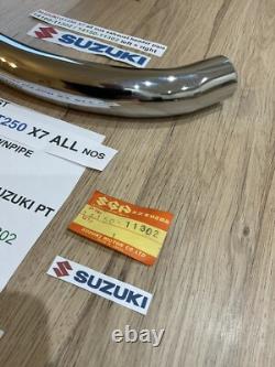 SUZUKI GT250 X7 all nos exhaust header pipe 14160-11302 / 14150-11302 left + rig SUZUKI GT250 X7 all nos exhaust header pipe 14160-11302 / 14150-11302 left + rig