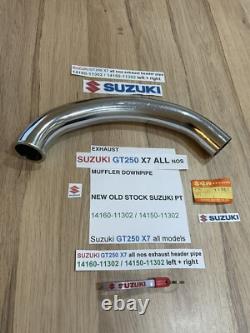 SUZUKI GT250 X7 all nos exhaust header pipe 14160-11302 / 14150-11302 left + rig
