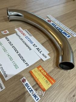 SUZUKI GT250 X7 all nos exhaust header pipe 14160-11302 / 14150-11302 left + rig SUZUKI GT250 X7 all nos exhaust header pipe 14160-11302 / 14150-11302 left + rig