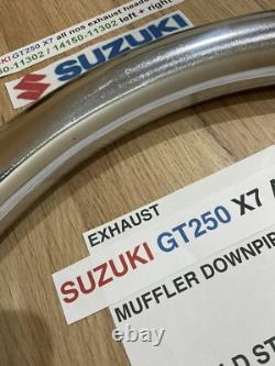 SUZUKI GT250 X7 all nos exhaust header pipe 14160-11302 / 14150-11302 left + rig