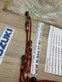 SUZUKI GT380 72-77 J. K. L. M. A. B NOS OIL HOSE / PIPE No2 NEW PT NO 16820-33030