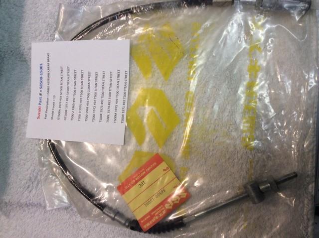 Suzuki Gt500 A And B T500 All Nos Rear Brake Cable Pt No 58500-15001 New In Bag