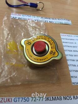 SUZUKI GT750 JKLMAB RE5 Radiator Cap red valve NOS IN PARTS BAG 17780-31010