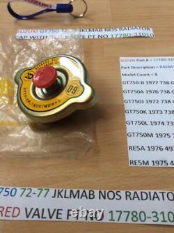 SUZUKI GT750 JKLMAB RE5 Radiator Cap red valve NOS IN PARTS BAG 17780-31010