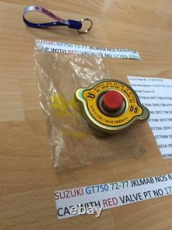 SUZUKI GT750 JKLMAB RE5 Radiator Cap red valve NOS IN PARTS BAG 17780-31010