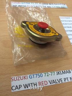 SUZUKI GT750 JKLMAB RE5 Radiator Cap red valve NOS IN PARTS BAG 17780-31010