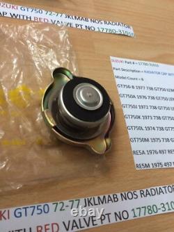 SUZUKI GT750 JKLMAB RE5 Radiator Cap red valve NOS IN PARTS BAG 17780-31010