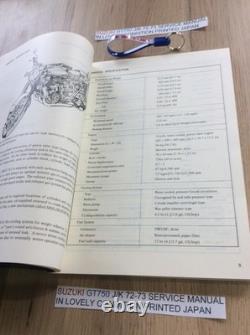 SUZUKI GT750 j/k SERVICE MANUAL PRINTED IN JAPAN 1976 LOVELY INTERNAL PAGES NOS