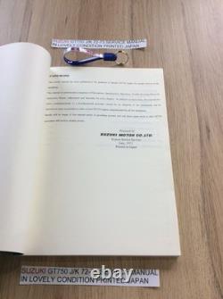 SUZUKI GT750 j/k SERVICE MANUAL PRINTED IN JAPAN 1976 LOVELY INTERNAL PAGES NOS