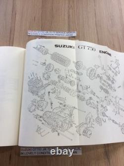 SUZUKI GT750 j/k SERVICE MANUAL PRINTED IN JAPAN 1976 LOVELY INTERNAL PAGES NOS