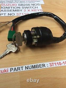 SUZUKI SB200 NOS IGNITION SWITCH PT NO 37110-10220 s/s 37110-10222 NEW 2 X KEYS