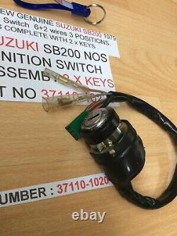 SUZUKI SB200 NOS IGNITION SWITCH PT NO 37110-10220 s/s 37110-10222 NEW 2 X KEYS