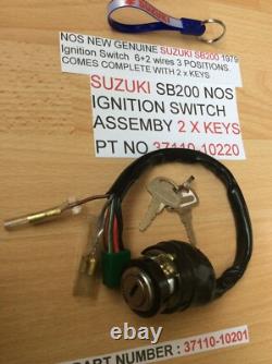 SUZUKI SB200 NOS IGNITION SWITCH PT NO 37110-10220 s/s 37110-10222 NEW 2 X KEYS
