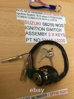 SUZUKI SB200 NOS IGNITION SWITCH PT NO 37110-10220 s/s 37110-10222 NEW 2 X KEYS