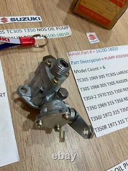 SUZUKI T350 T305 all NOS Oil Pump Assembly pt 16100-18010 IN ORIGINAL BOX