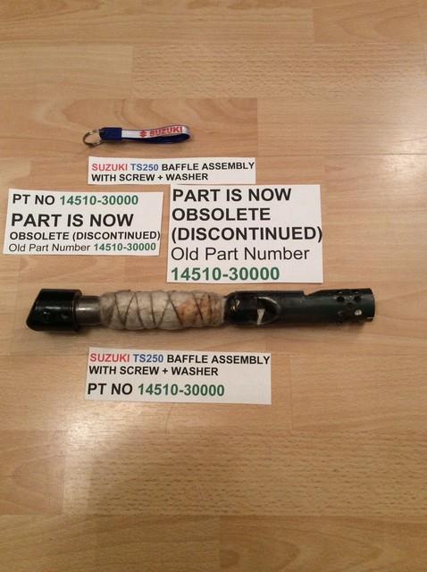 Suzuki Ts250 Klma 73-76 Nos Baffle With Screw Pt 14510-30000 Withparts Tag + Bag