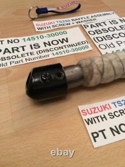 SUZUKI TS250 KLMA 73-76 NOS BAFFLE WITH SCREW PT 14510-30000 WithPARTS TAG + BAG
